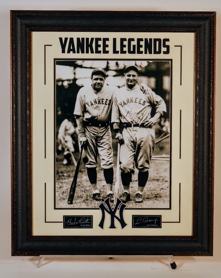 Yankee Legends Babe Ruth & Lou Gherig Laser Engraved Signature